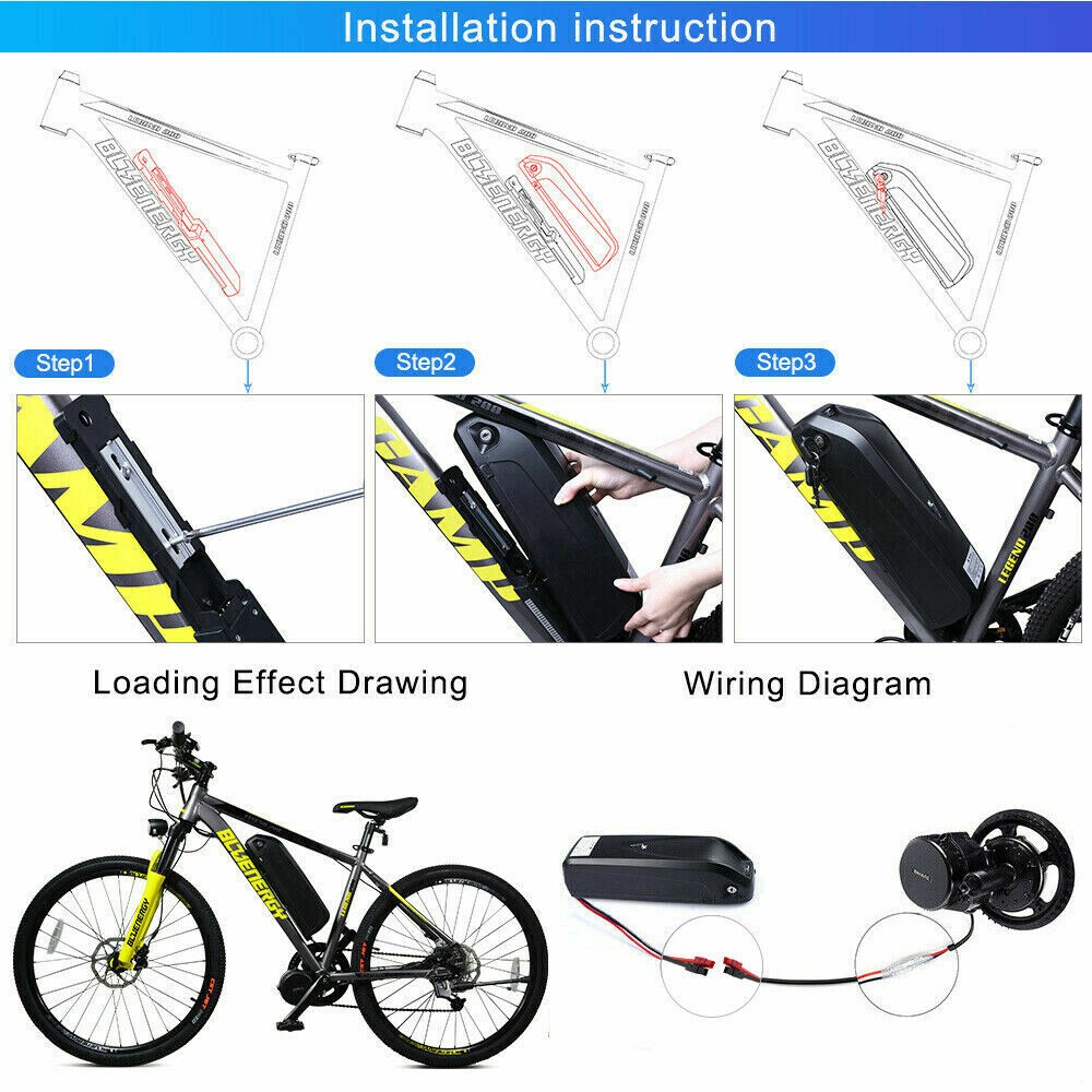 36V/48V/52V 500W 750W 1000W Li-Ion Ebike E-bike electric Bicycle bike Battery