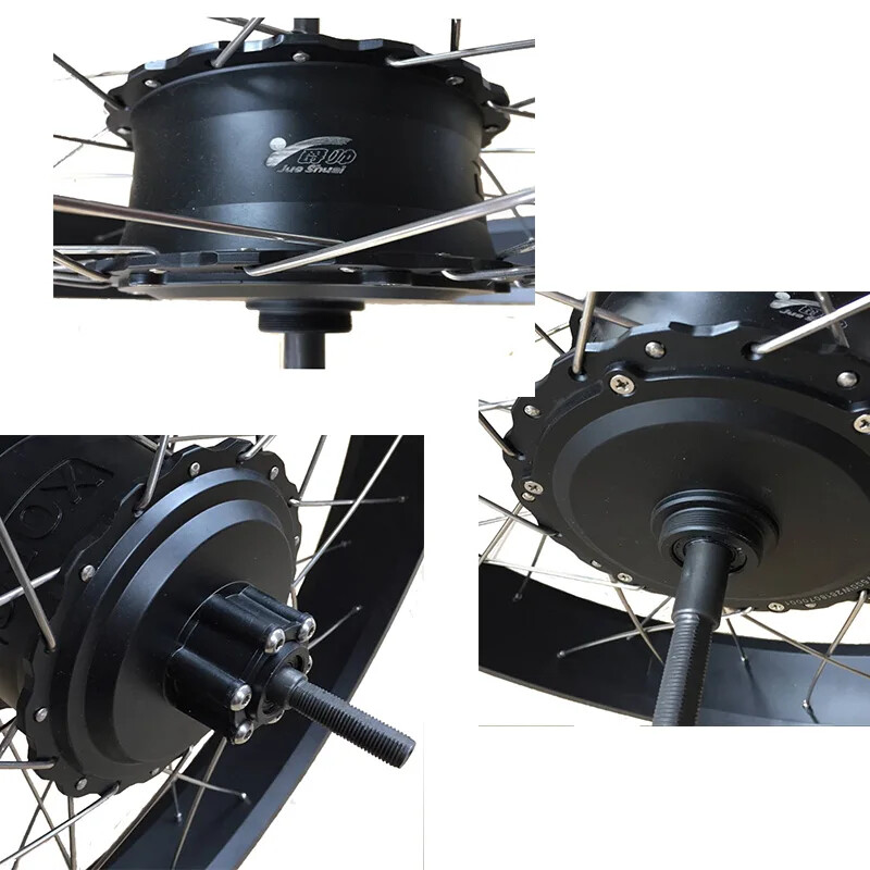 1000W 48V 20 24 26er Snow Ebike Fat Tire Brushless Rear Hub Motor Conversion Kit