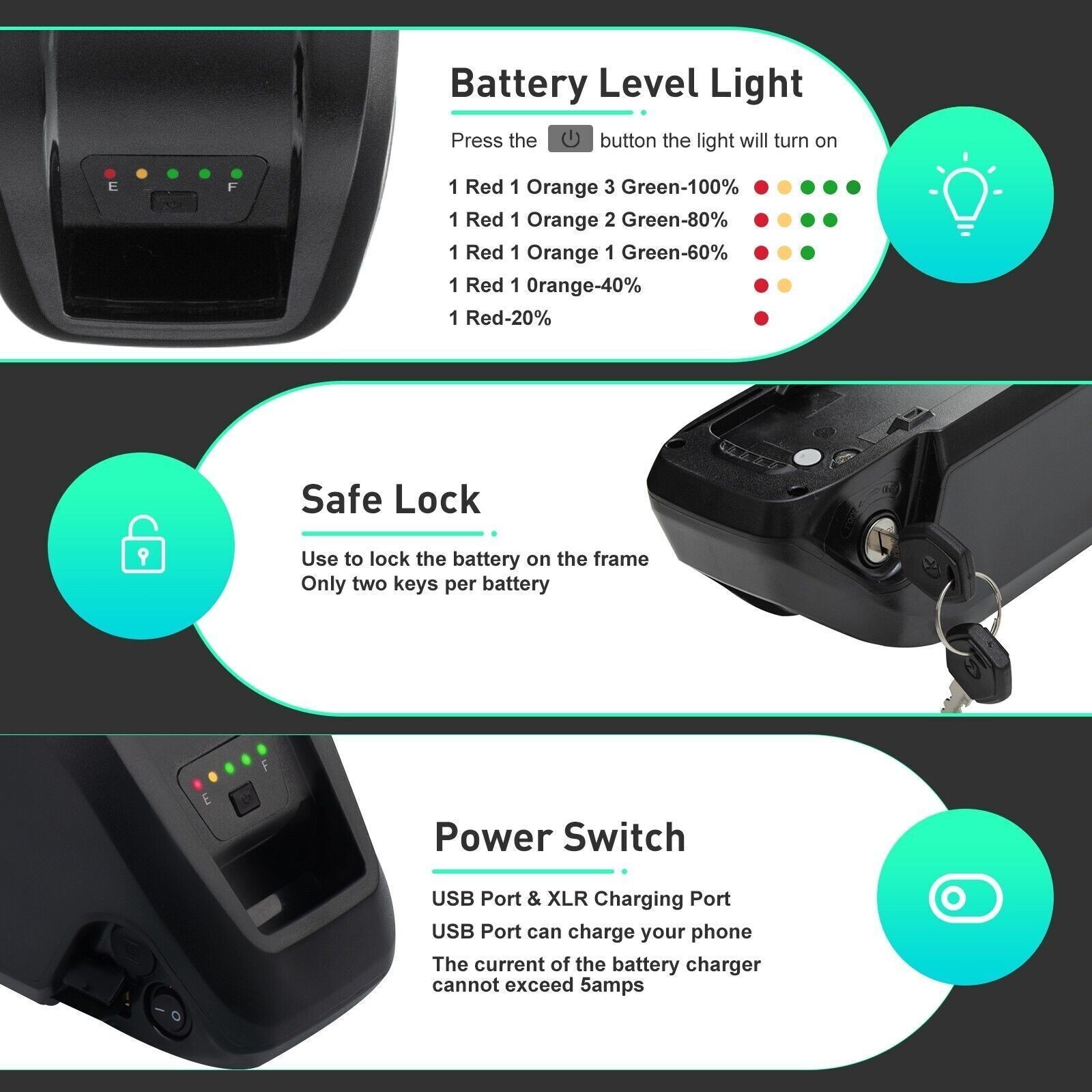 48V 15Ah Hailong Battery for 200W-1500W Ebike Electric Bike Lithium Battery BMS