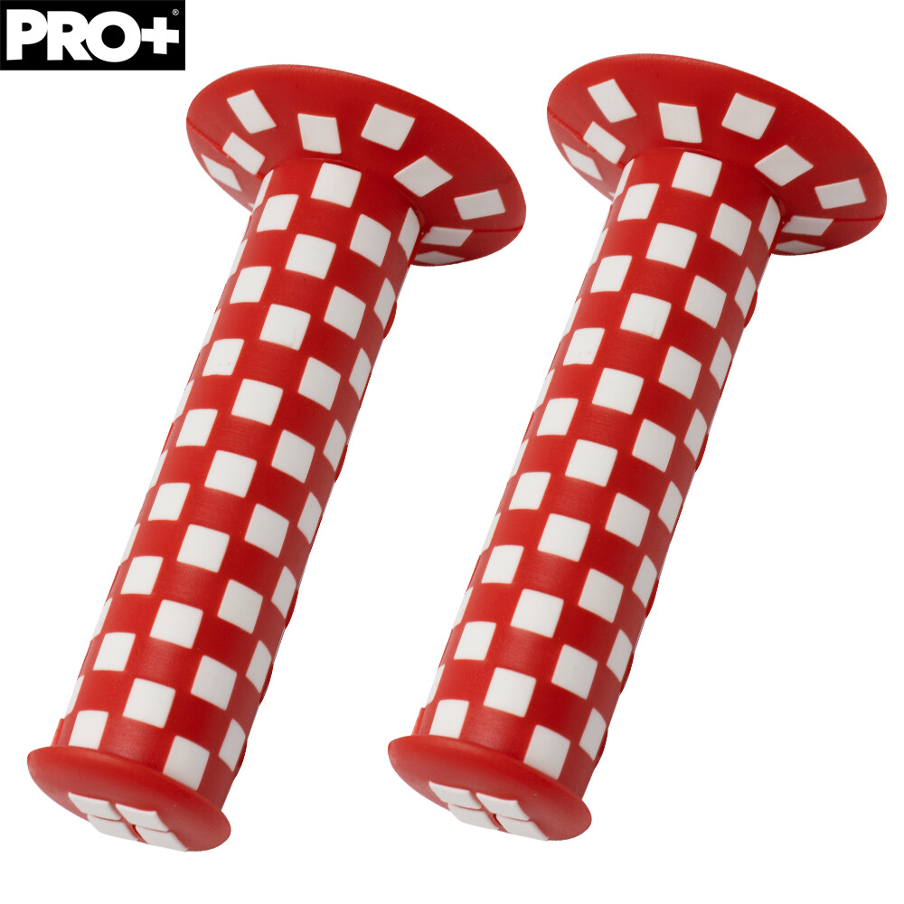 PRO+ Bicycle ORIGINAL BMX Bike CHECKER STYLE BICYCLE BIKE GRIPS Red/White