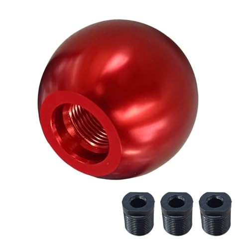 BDZMC Car Round Ball Gear Shift Knob, Aluminum Alloy Gear Shift Stick Head Red