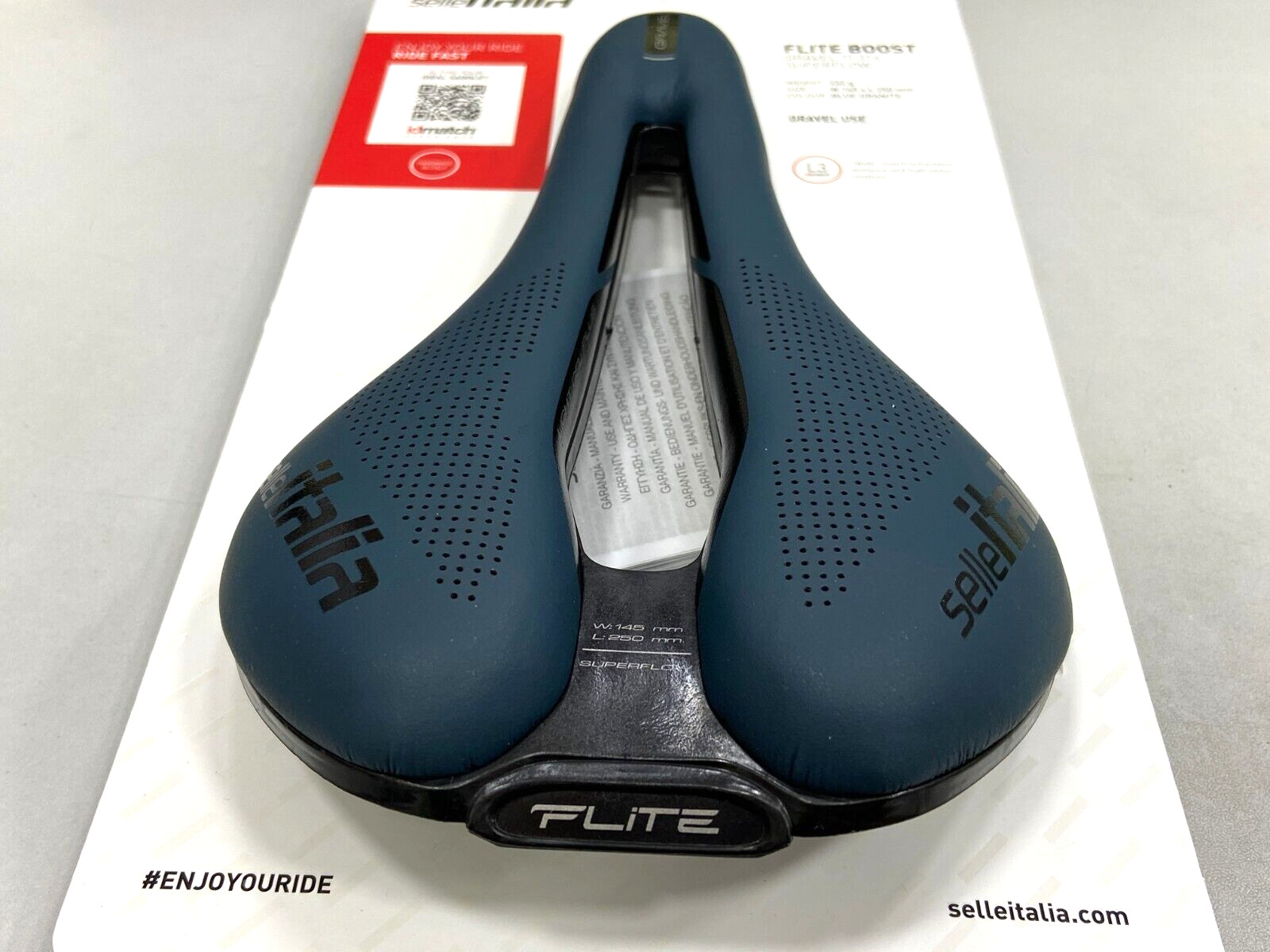 Selle Italia Flite Boost Gravel Ti316 Superflow L3(145x250mm) Saddle Blue Granit