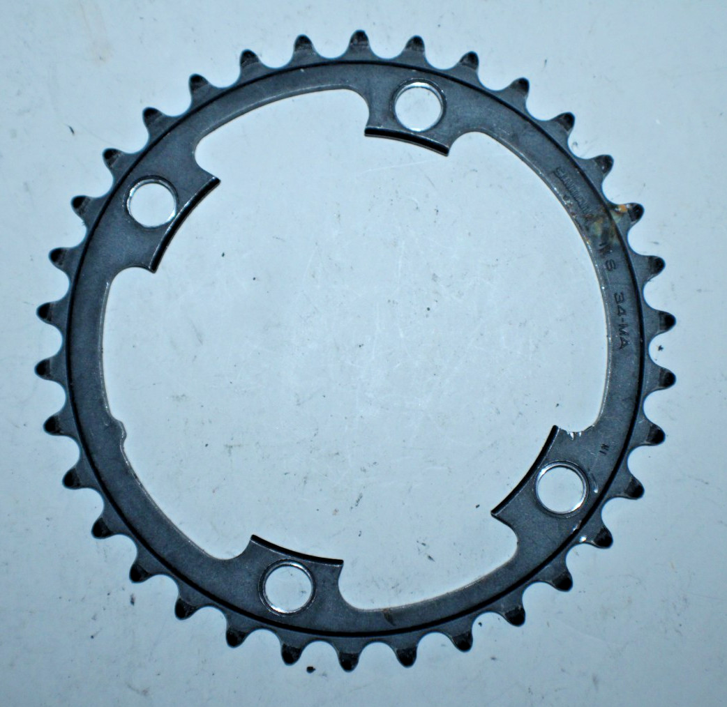 Shimano 34-MA MTB Chain Ring Asymetrical 4-Bolt 104BCD 34 Tooth 34T Black 11 SPD