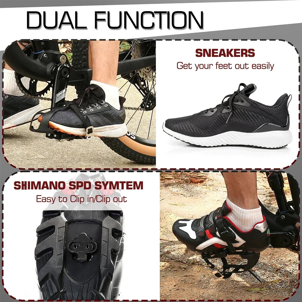 Clipless Self-locking MTB Pedal for Bike Mixed Pedals Dual Lock/Flat Pedals