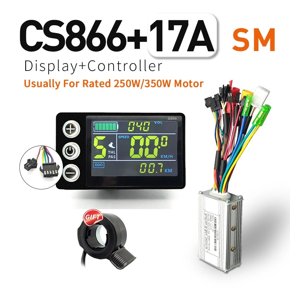 E-bike Sine Wave Controller 3-Mode with Learning Function S866 LCD Display Motor