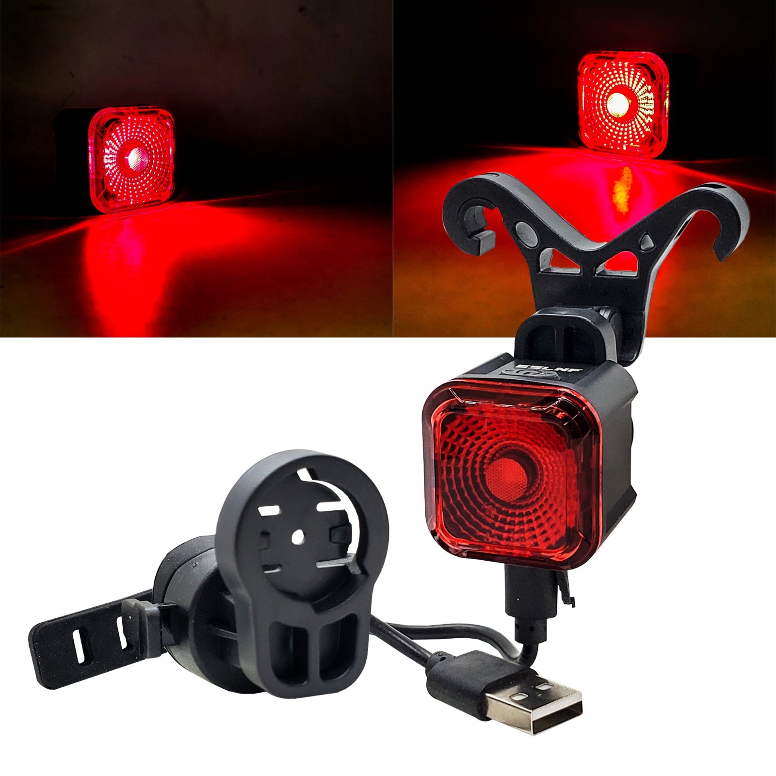 E-Bike Neon Yellow LED Headlight 2-Pin Julet Plug & Smart Brake Light Lectric