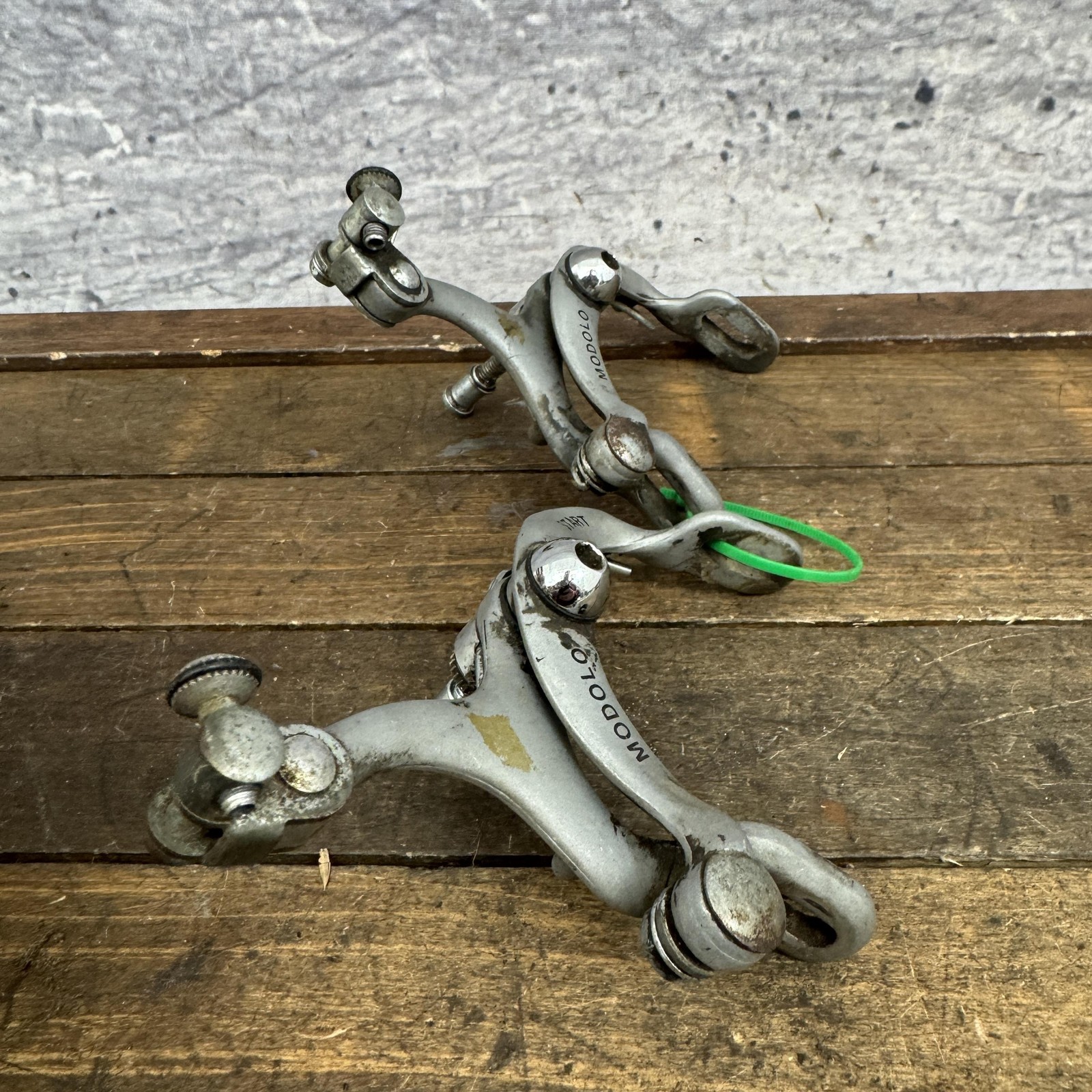 Vintage Modolo Start Side Pull Silver Caliper Brake Set Road Bike F/R Pair Wear