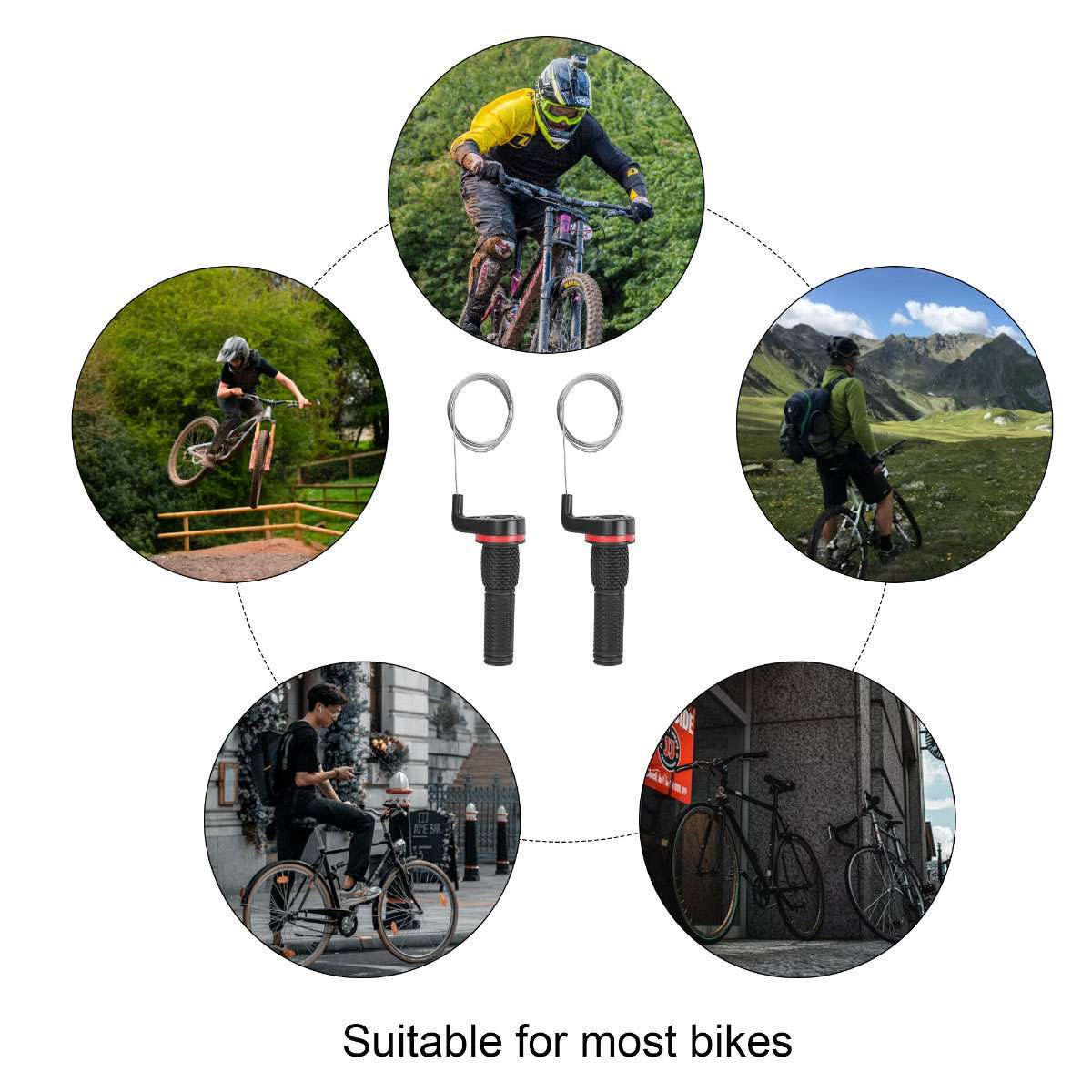 Mountain Bike 18/21 Speed Twist Gear Shifter Set Handlebar Grips Cables Bicycle