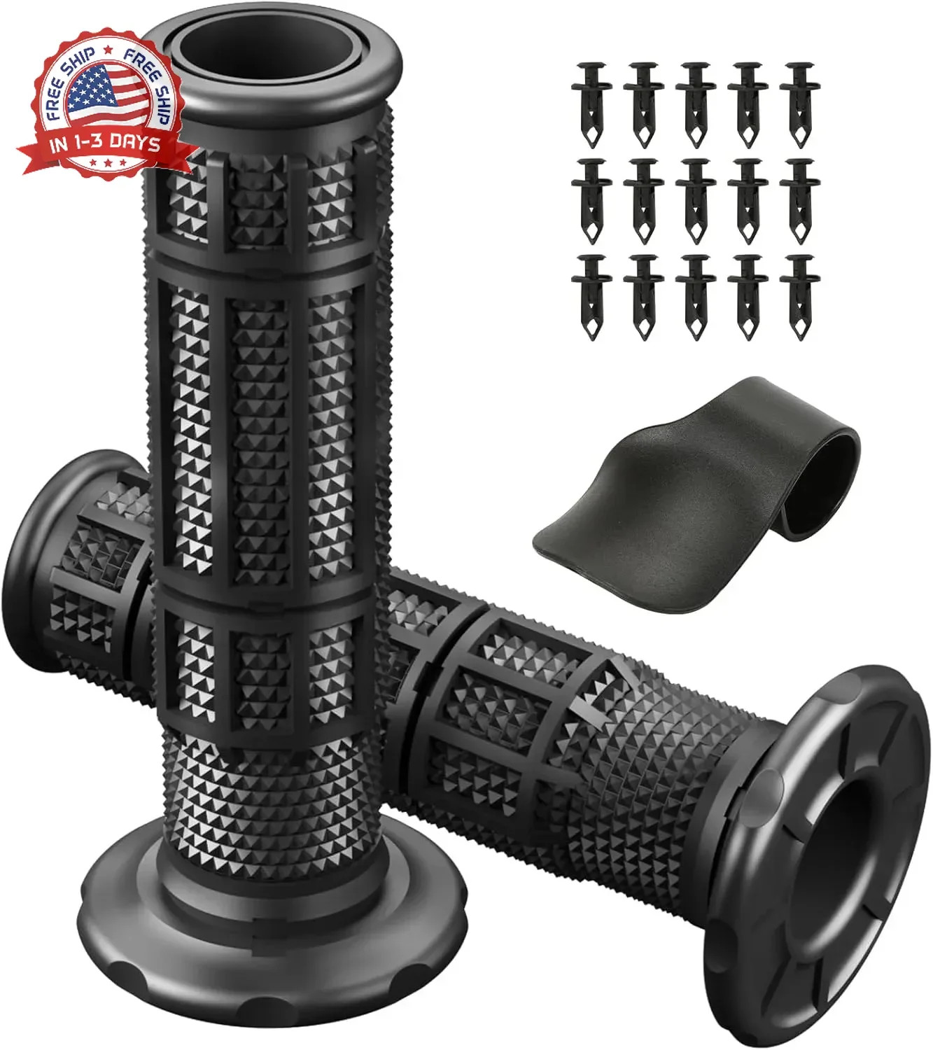 7/8 Handlebar Grips Rubber ATV Handle Grips Replacement for Rancher 350 420 Four