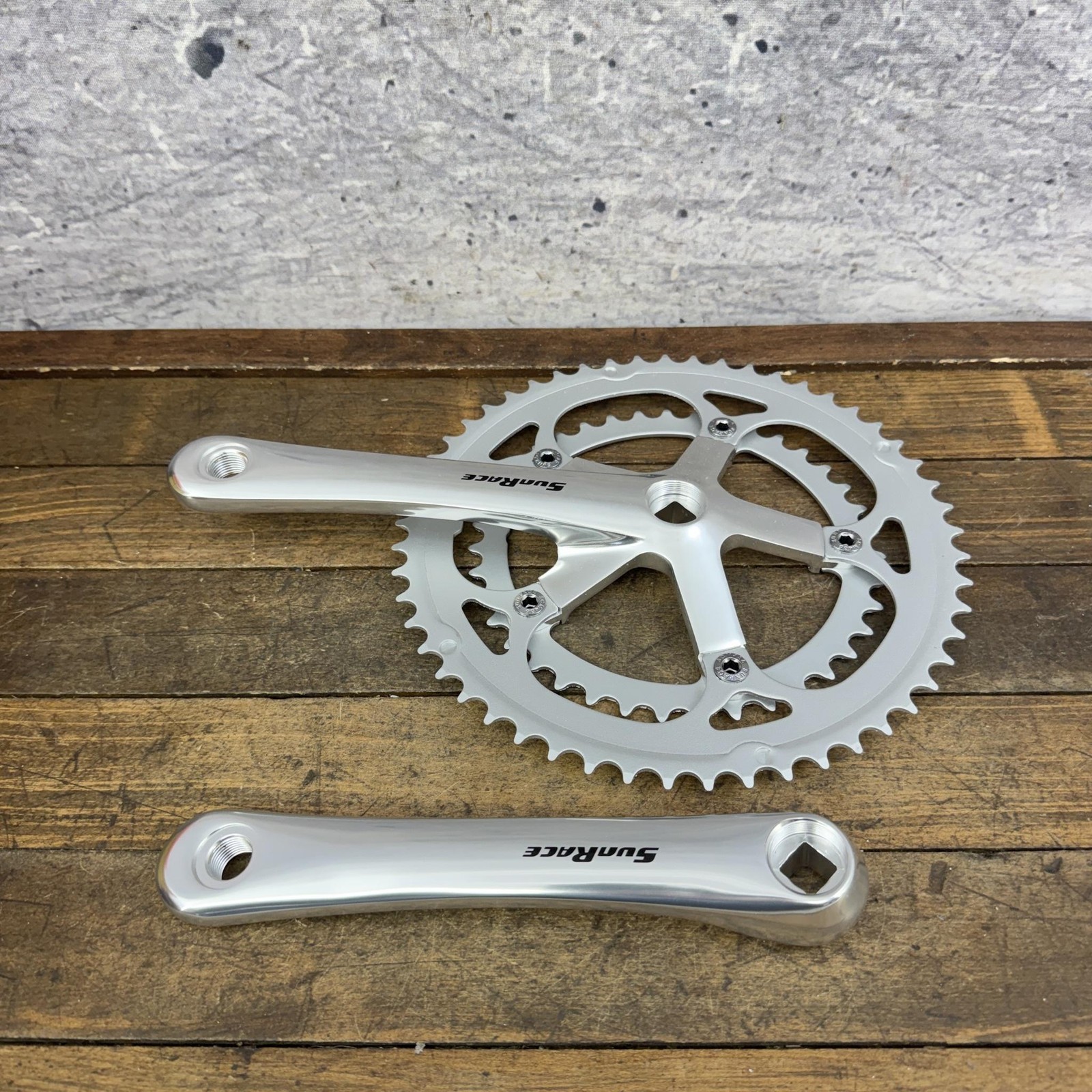 SunRace R31 Crank Set 170mm 53/39T Square Taper Double Road Silver Bike