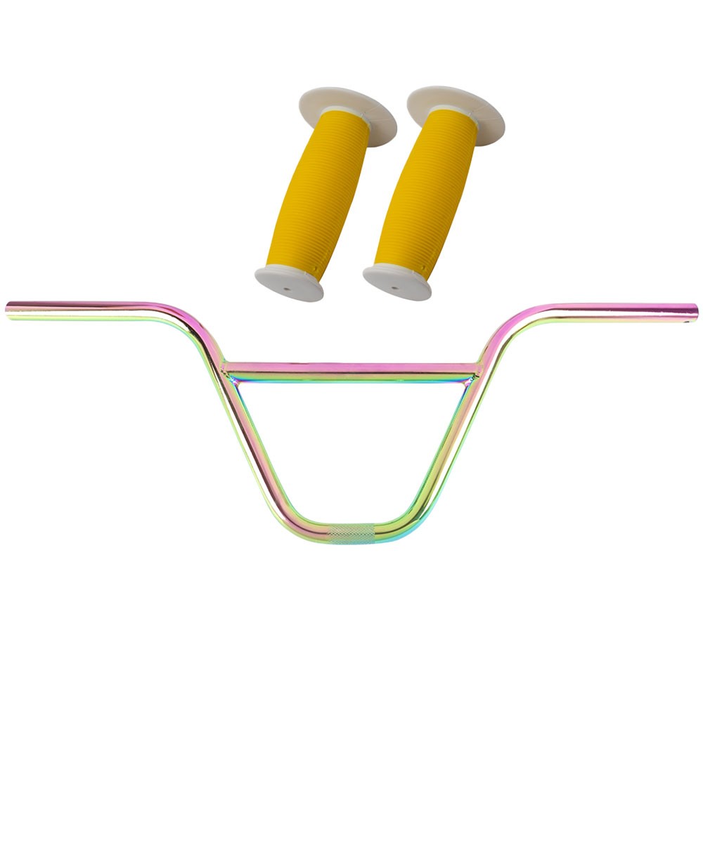 OG Lowrider 736 Neo Chrome Handlebar & Yellow/White Mushroom Grips