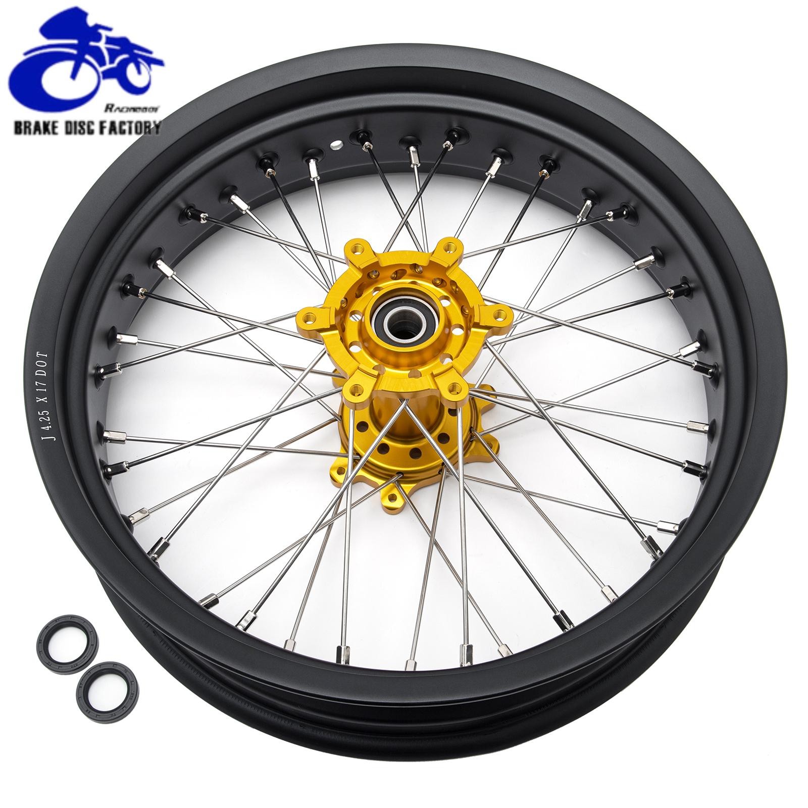 17*3.5/17*4.25 Spoked Wheel Gold Hub Set For SURRON UB Ultra Bee Supermoto eBike
