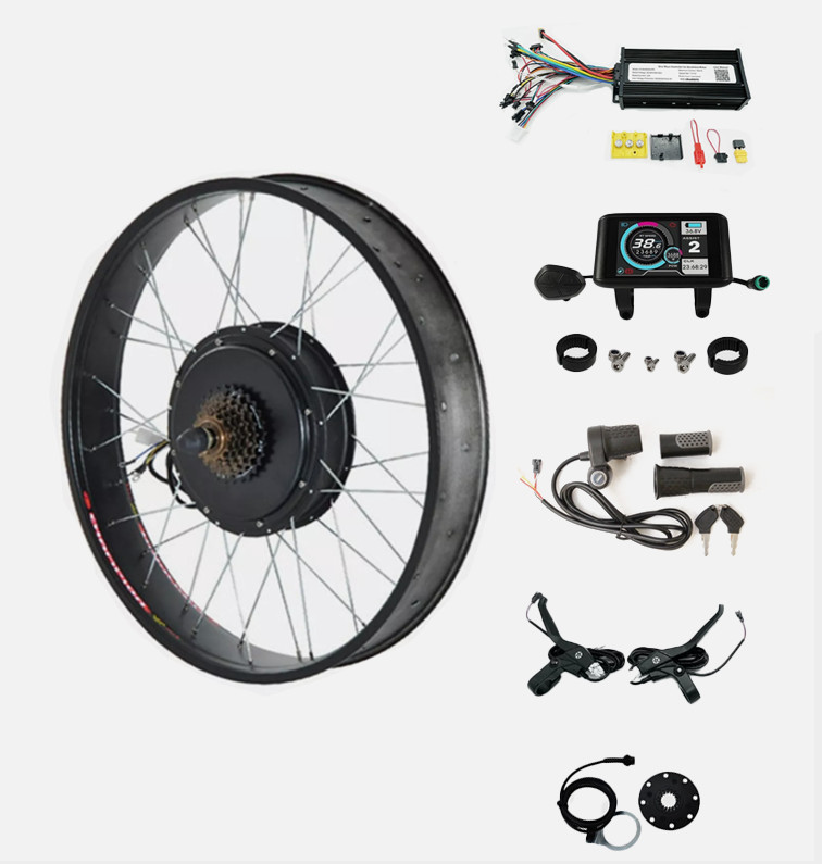 36-52V 1000-1500W 175mm 190mm dropout 20″/24″/26″ Fat Wheel Ebike Conversion kit