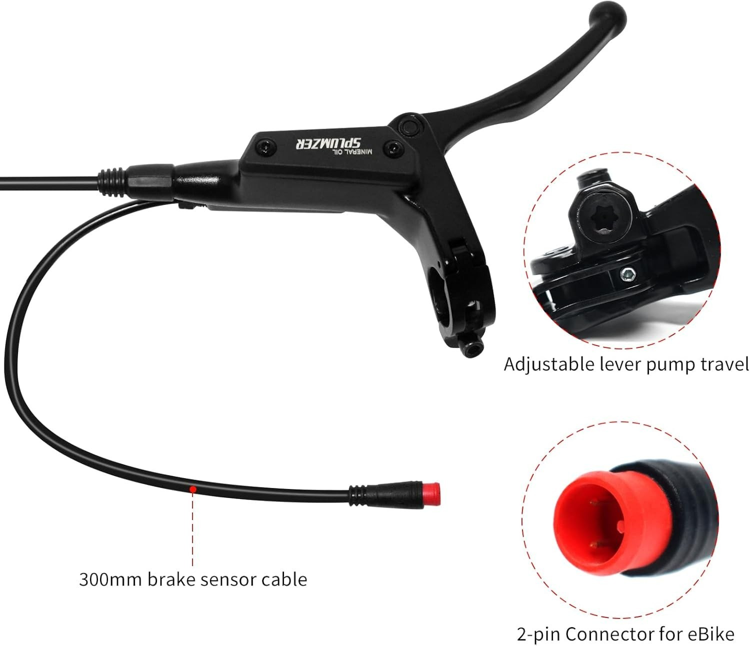 ZTZ 4-Piston eBike Hydraulic Brake Set,2-PIN Power-Off Hydraulic Disc Brake for