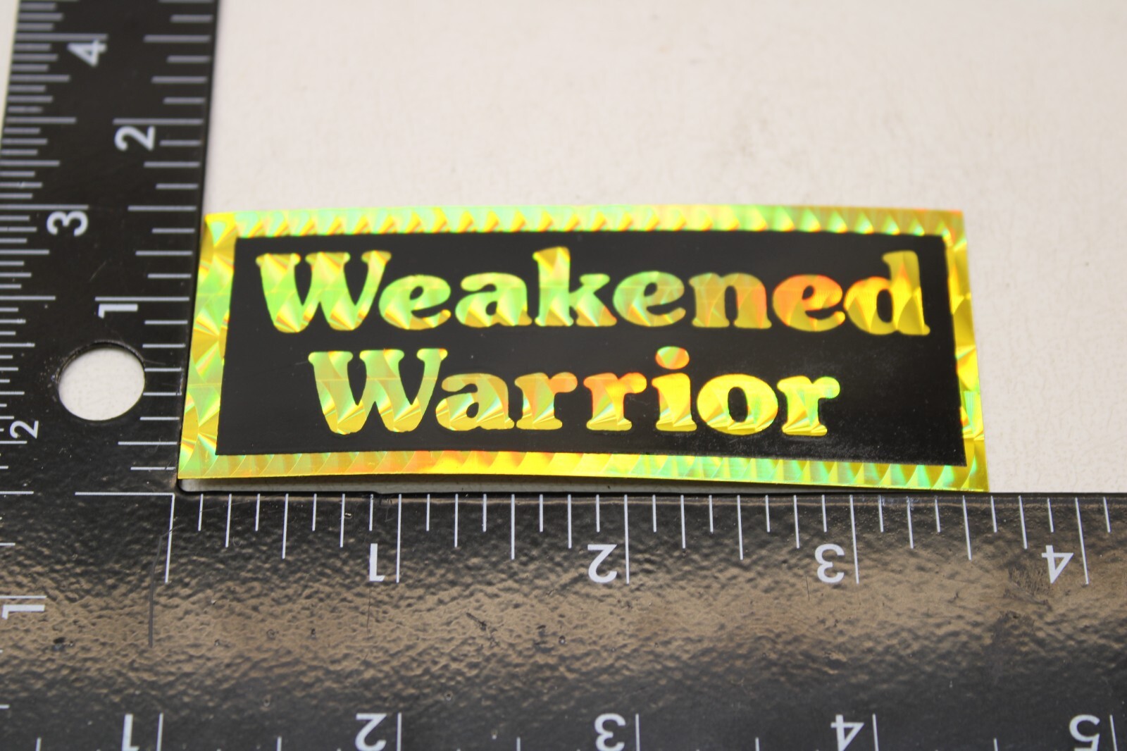 NOS OLD SCHOOL BMX STICKER DECAL – WEEKEND WARRIOR PRISM – GOLD – STOCK # 25