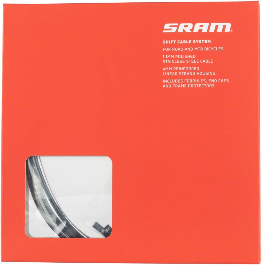 SRAM Stainless Steel Shift Cable and Housing Kit – Road/MTB, 4mm, Reinforced