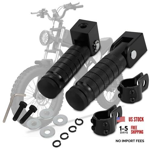 Electric Bike Passenger Foot Pegs for Ridstar Q20 Ebike Rear Footpegs CNC Black