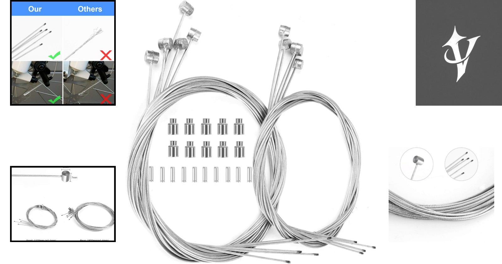 10PCS Bike Brake Cable Set – Durable Zinc-Coated for Smooth Braking