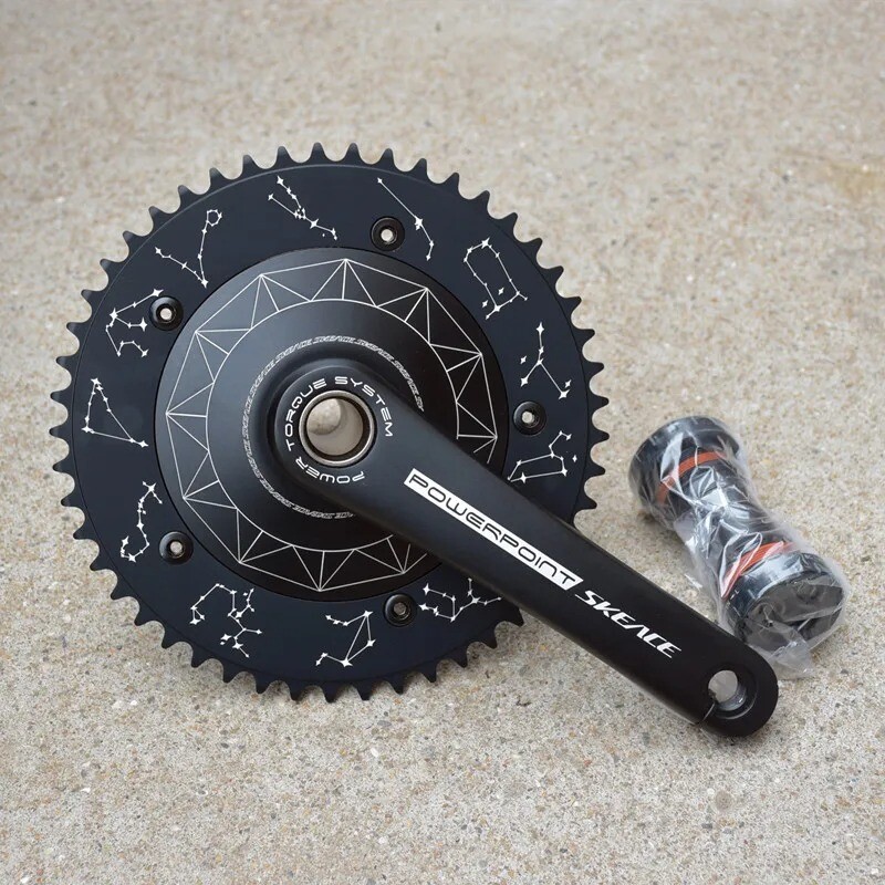 49T Track Bicycle Hollowtech Crankset Single Fixed Gear Chainwheel 165mm 144BCD