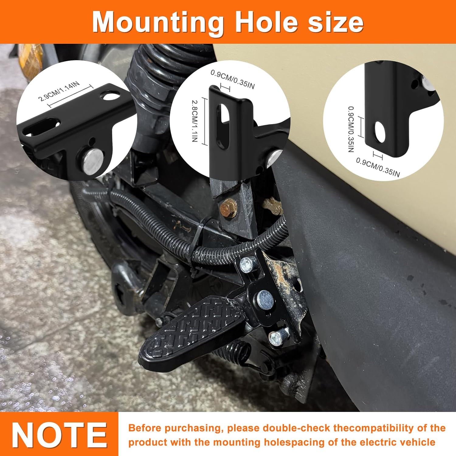 1 Pair Electric Scooter Folding Pegs, Mini Non-Slip Foot Pegs for E-Bike, Bicycl