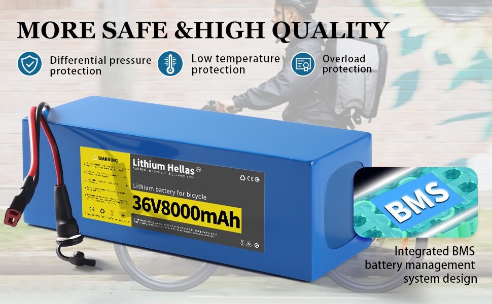 36V8000mAh Lithium Li-ion Battery Pack For ≤350W Electric Bicycle Scooter Motor