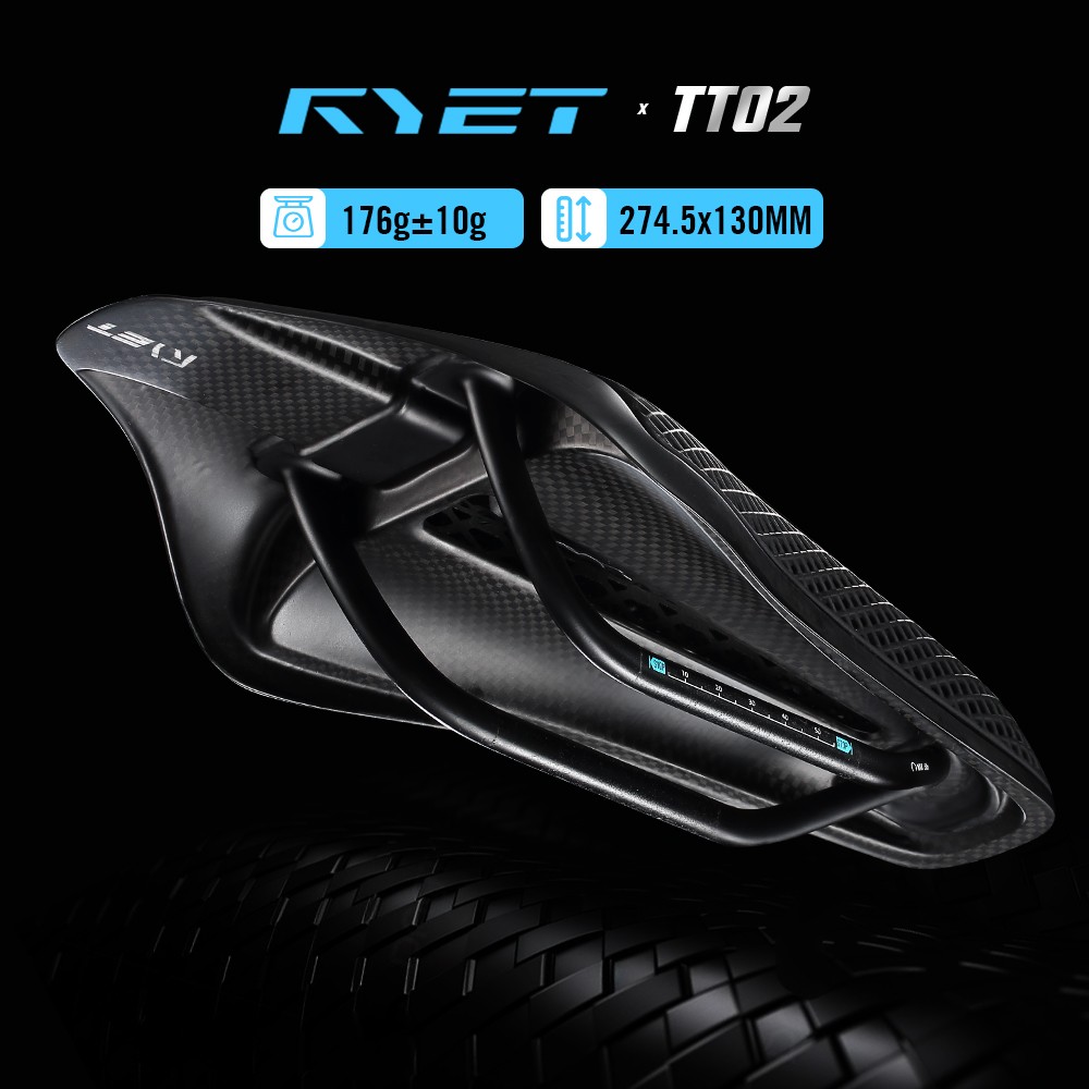 Full Carbon 3D Printed Triathlon Saddle Short Nose Wide Aero Design Carbon Shell