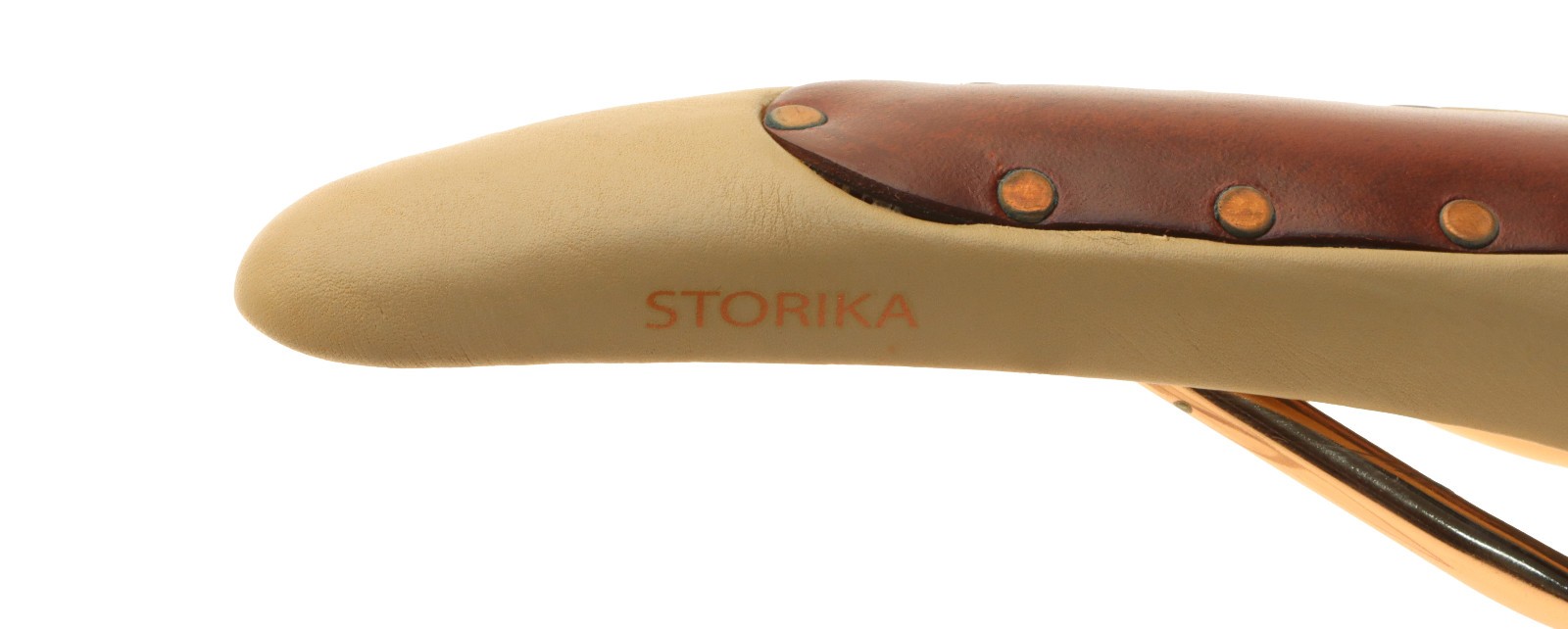 Selle Italia Storika Saddle Ti Alloy Rails Beige and Brown Leather NOS NIB NEW