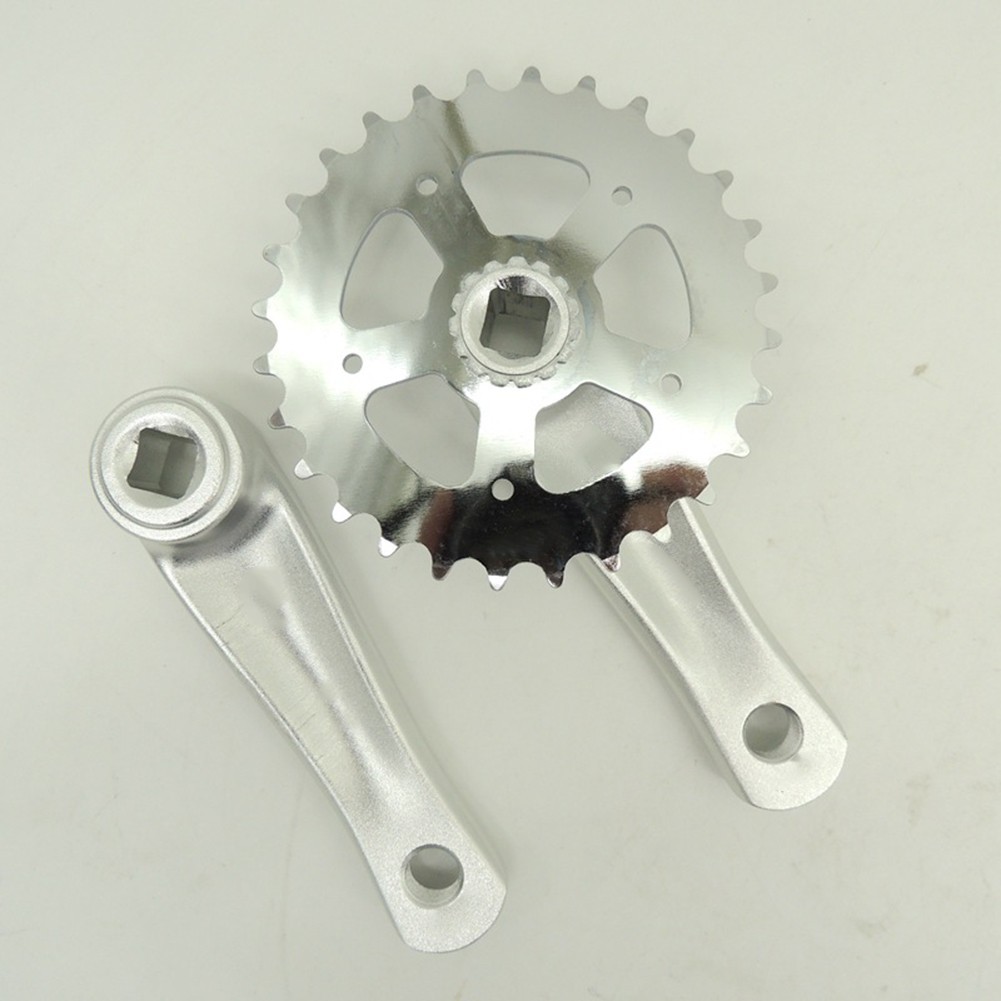 28T 114mm Aluminum Crankset for Single For Speed and Fixie Bikes Square Hole BB