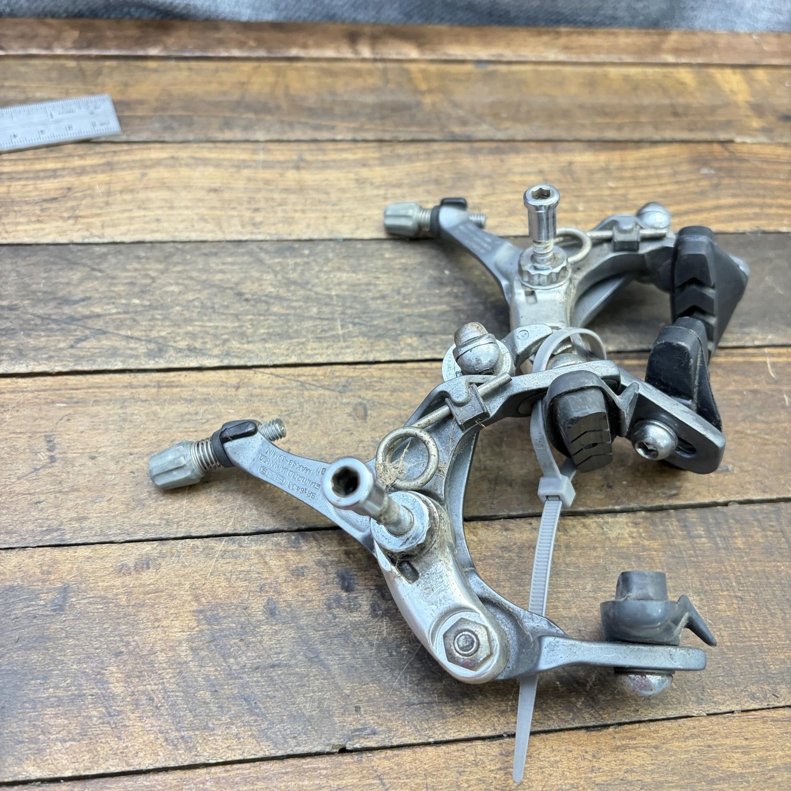 Vintage Shimano 600 BR-6403 Caliper Brakes Set Gray Tricolor Side Pull Japan
