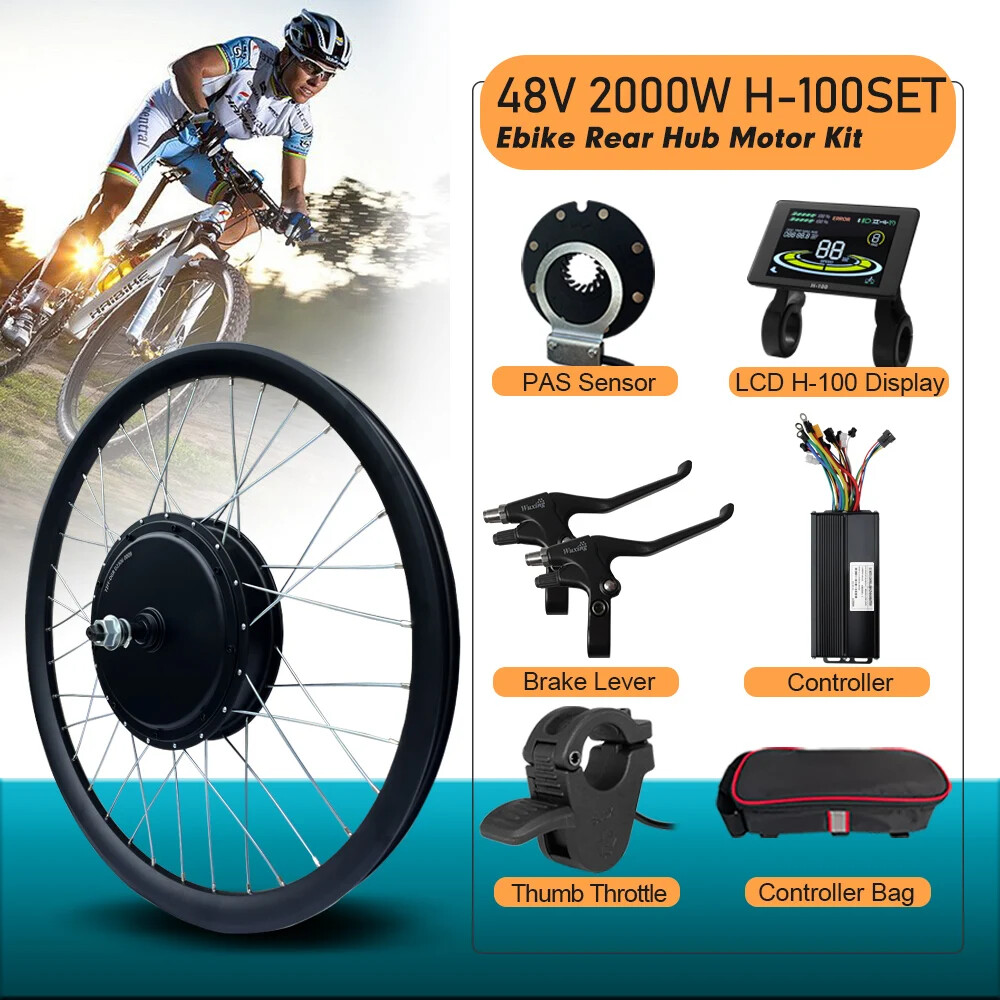 MTB Ebike Conversion Kit 48V 2000W 3.0Tyre Brushless Rear Rotate Hub Motor Wheel