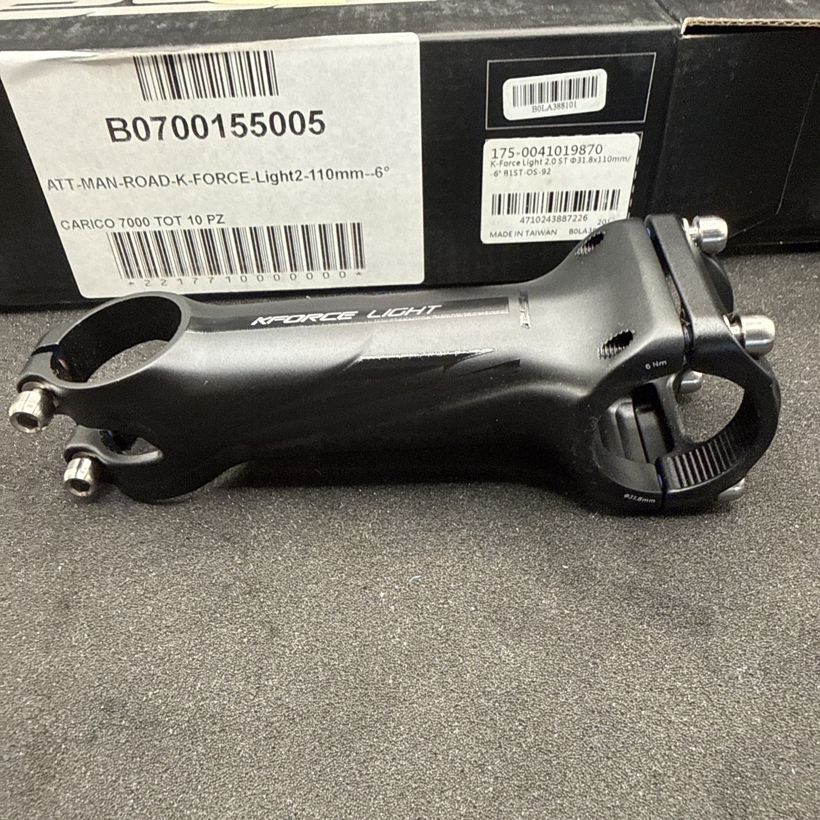 Fsa K Force Light 2.0 Alloy Bicycle Stem 31.8 110 Mm 1 1/8th 6 Degree (NW-9)