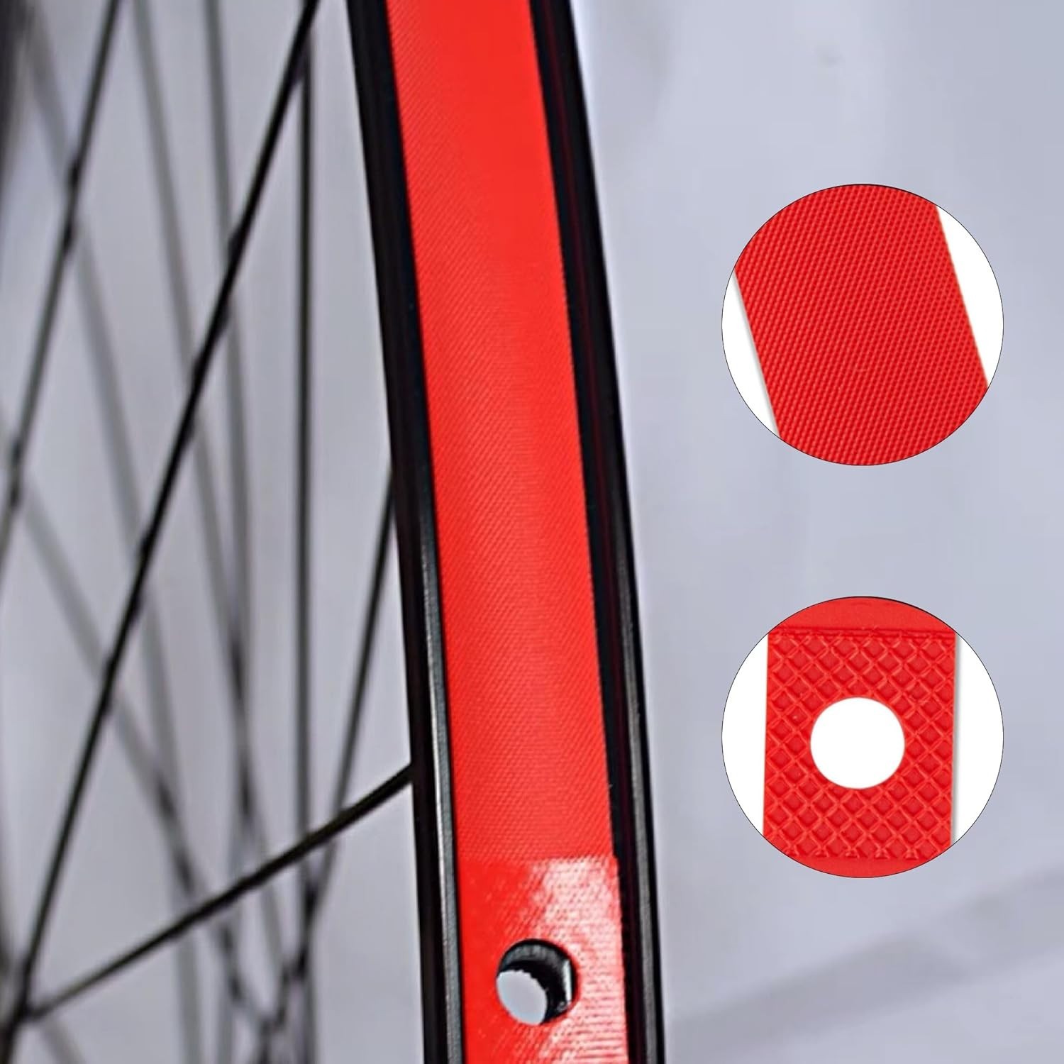 Puncture Resistant 26” Rim Tape – 2Pcs Red Elastic PVC for Mountain & Road Bikes