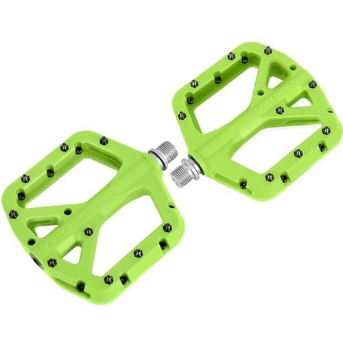 Flat Mountain Bike Pedals Nylon Composite 9/16 Non-Slip Steel Pins Pedal Cycling