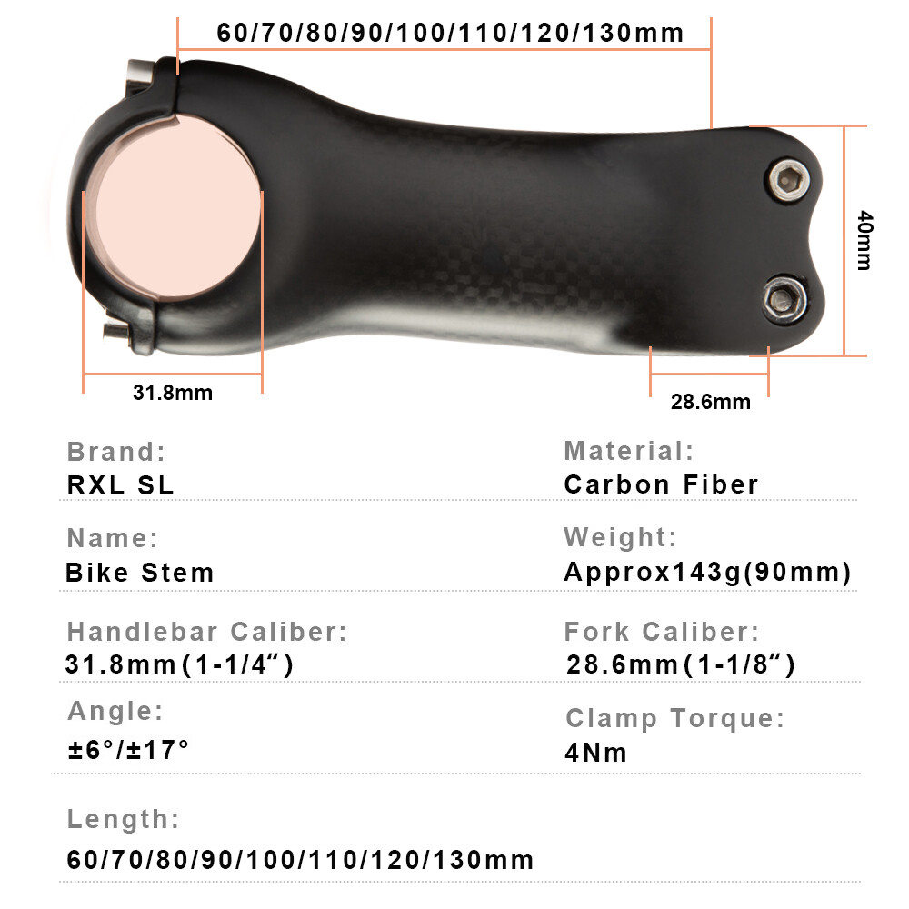 Carbon MTB Handlebar Stem Carbon Fiber Mountain Bike Stems for Cycling 70-130mm
