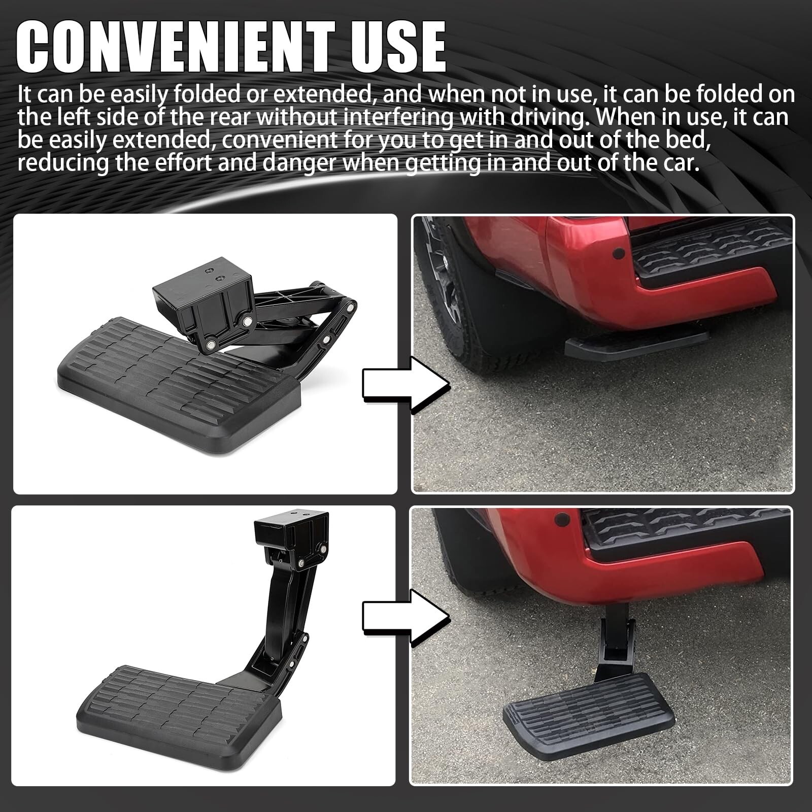 Rear Bed Step Retractable Bumper Truck Tailgate Step Compatible with Toyota T…