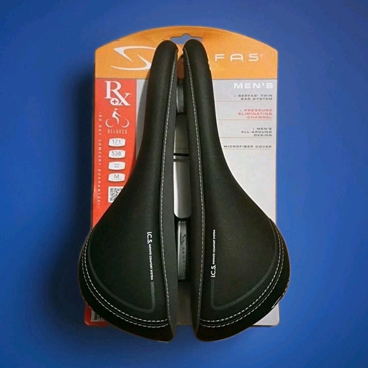 Serfas Performance RX Bike Saddle I.C.S. w/ Anti-Microbial Cover For Men
