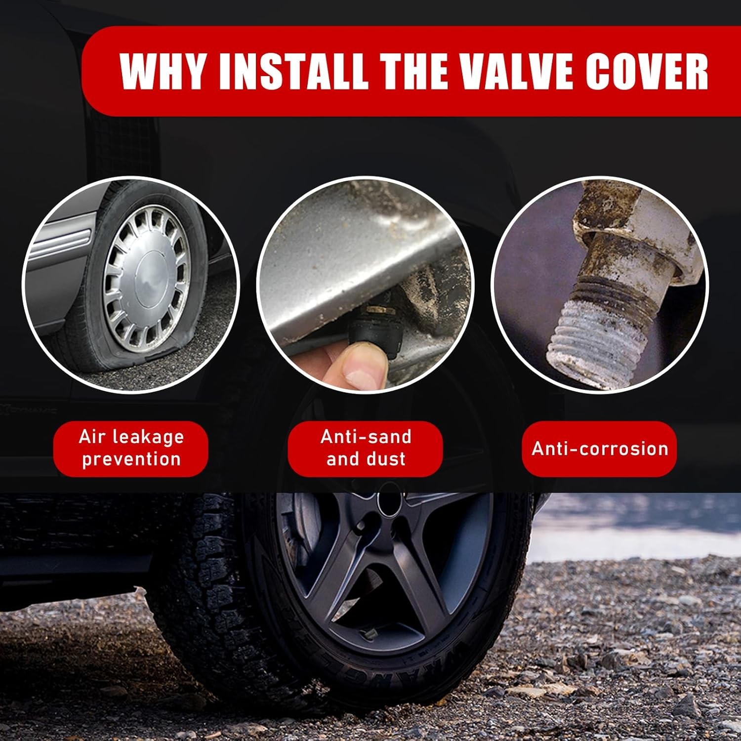 8 PCS Car Tire Valve Stem Caps, Aluminum Alloy Wheel Valve Covers with …(Gray)