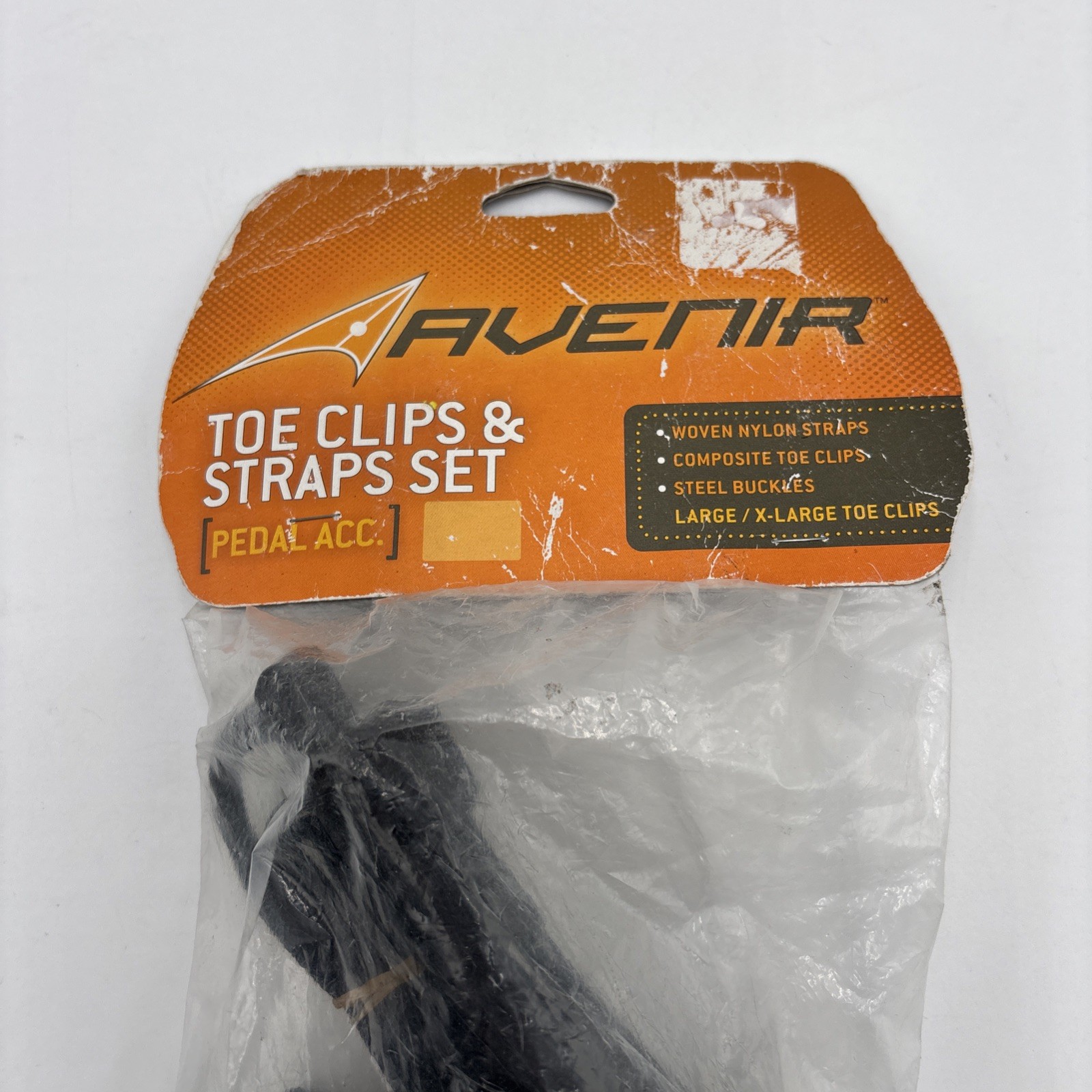 AVENIR L/XL Composite Bike Toe Clips, Nylon Straps, Steel Buckles