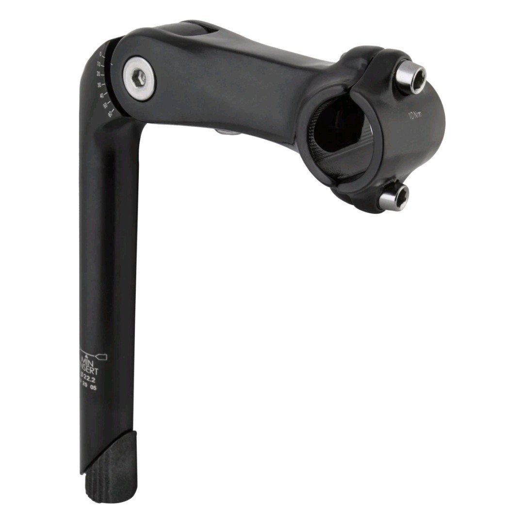 Sunlite Adjustable Stem 110mm Stem Length 25.4mm Bar Clamp Black