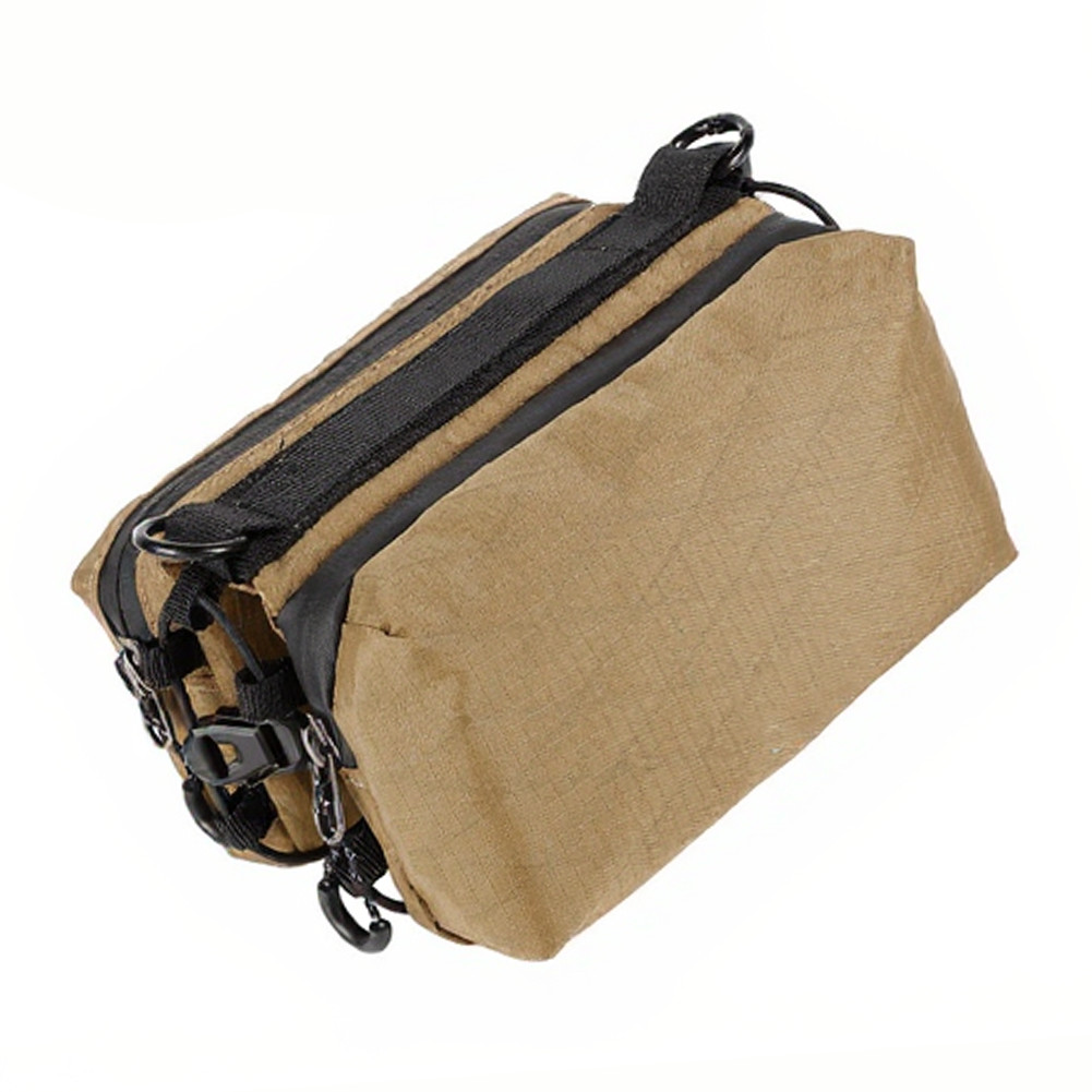 Compact Frame Mounted Bike Bag for Road MTB Use 16.1x12x9.5cm Polyester Brown