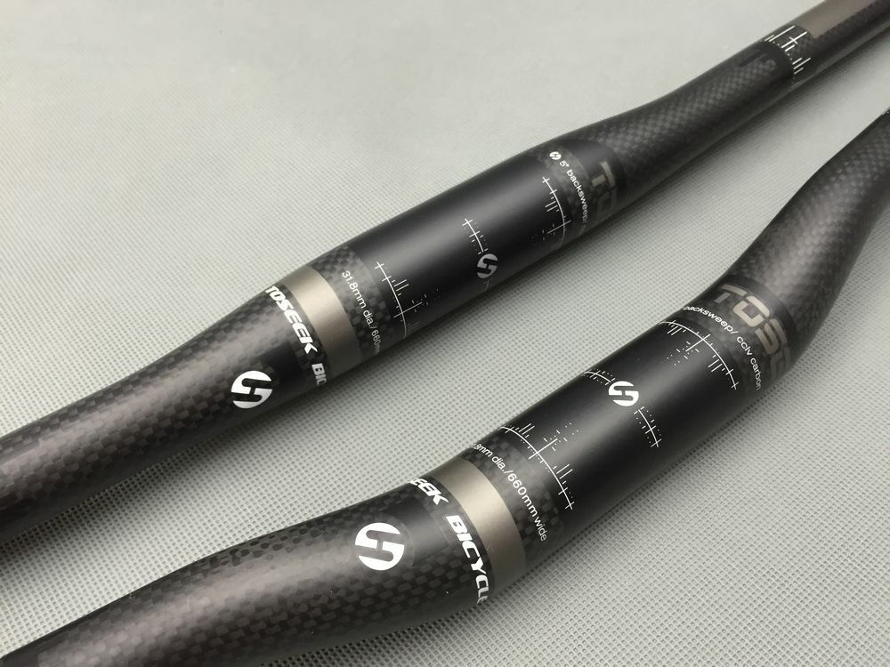 31.8mm Carbon Bicycle Handlebar Mountain Bike Flat Bar Rise Bar 580-760mm Black