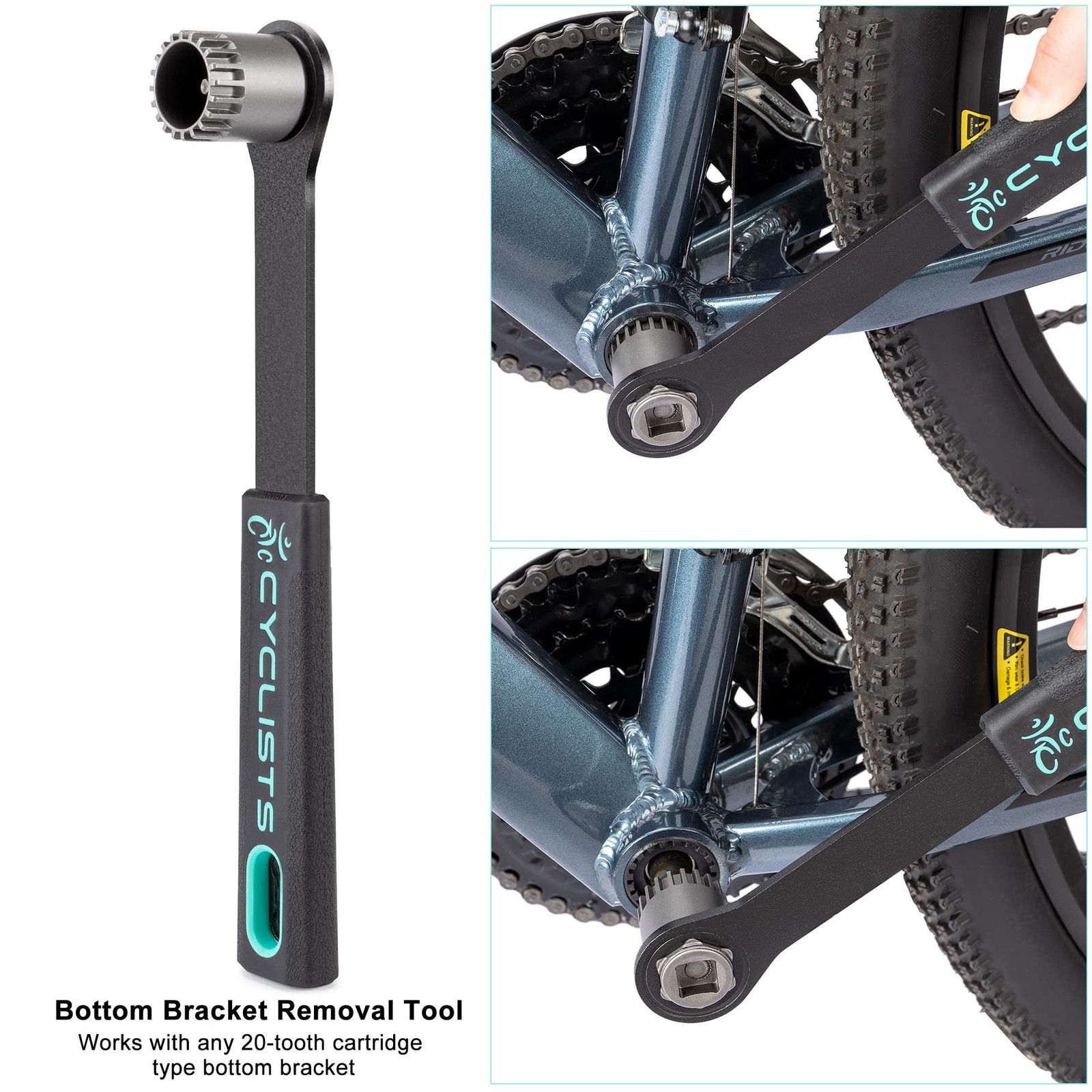 Bike Crank Puller & Bottom Bracket Removal Tool – Bike Tools with Long Handle…