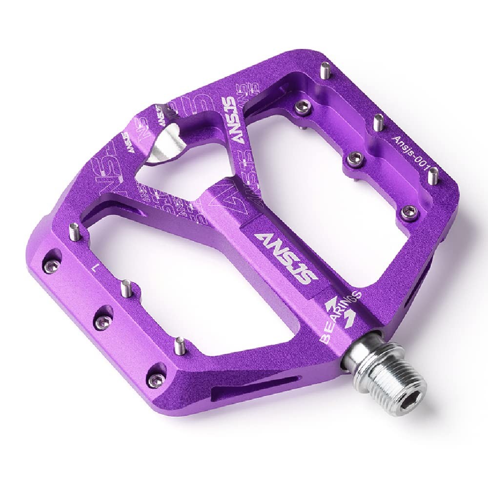 ANSJS Mountain Bike Pedals MTB Pedals Bicycle Flat Pedals Aluminum 9/16″ Seal…