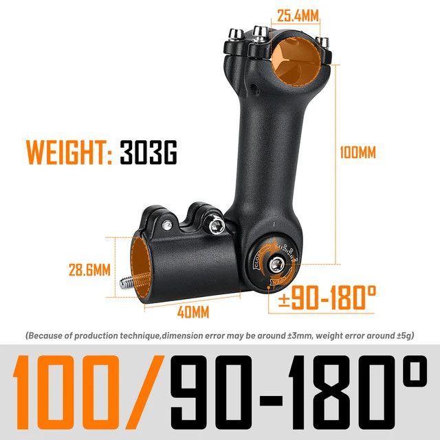 Bicycle Adjustable Stem 25.4/31.8mm Riser Bicycle Handle 60 / 80 / 93 / 100mm