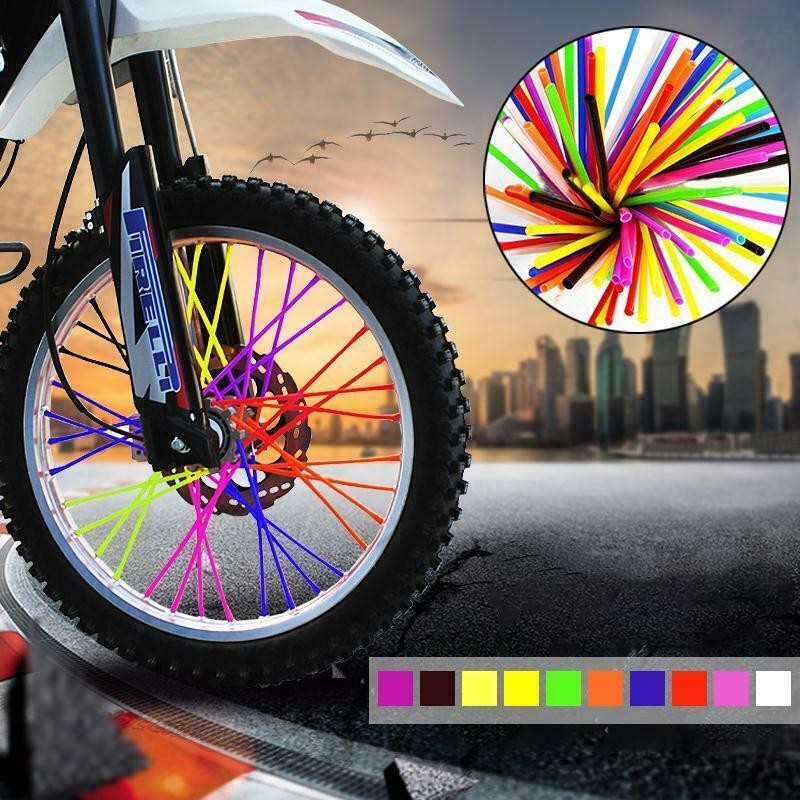 72PCS Spoke Skins Covers For Motocross Dirt Bike Wheel Rim Guard Protector Wraps
