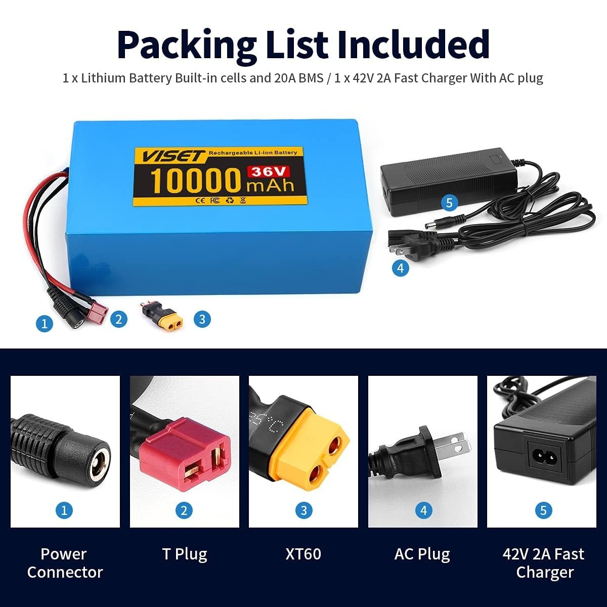 36V 10Ah Lithium ebike Battery for 200W-500W ebike Bicycle Electric Scooter 20A