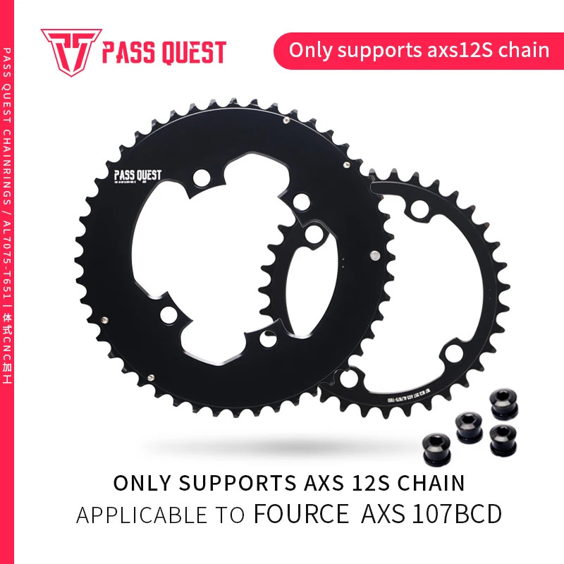 12 Speed Chainring for Sram 107 Bcd Crankset Double Chainwheels 50-37T 52-39T