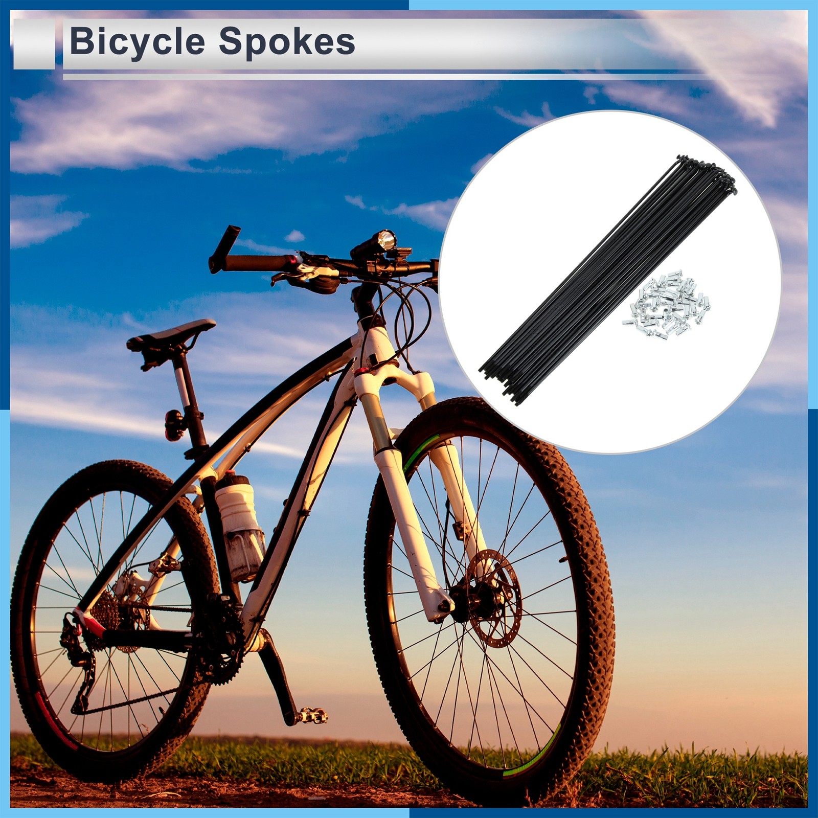 1 Set 12G 245mm Length Bicycle Spokes Nipple Carbon Steel Black Universal New