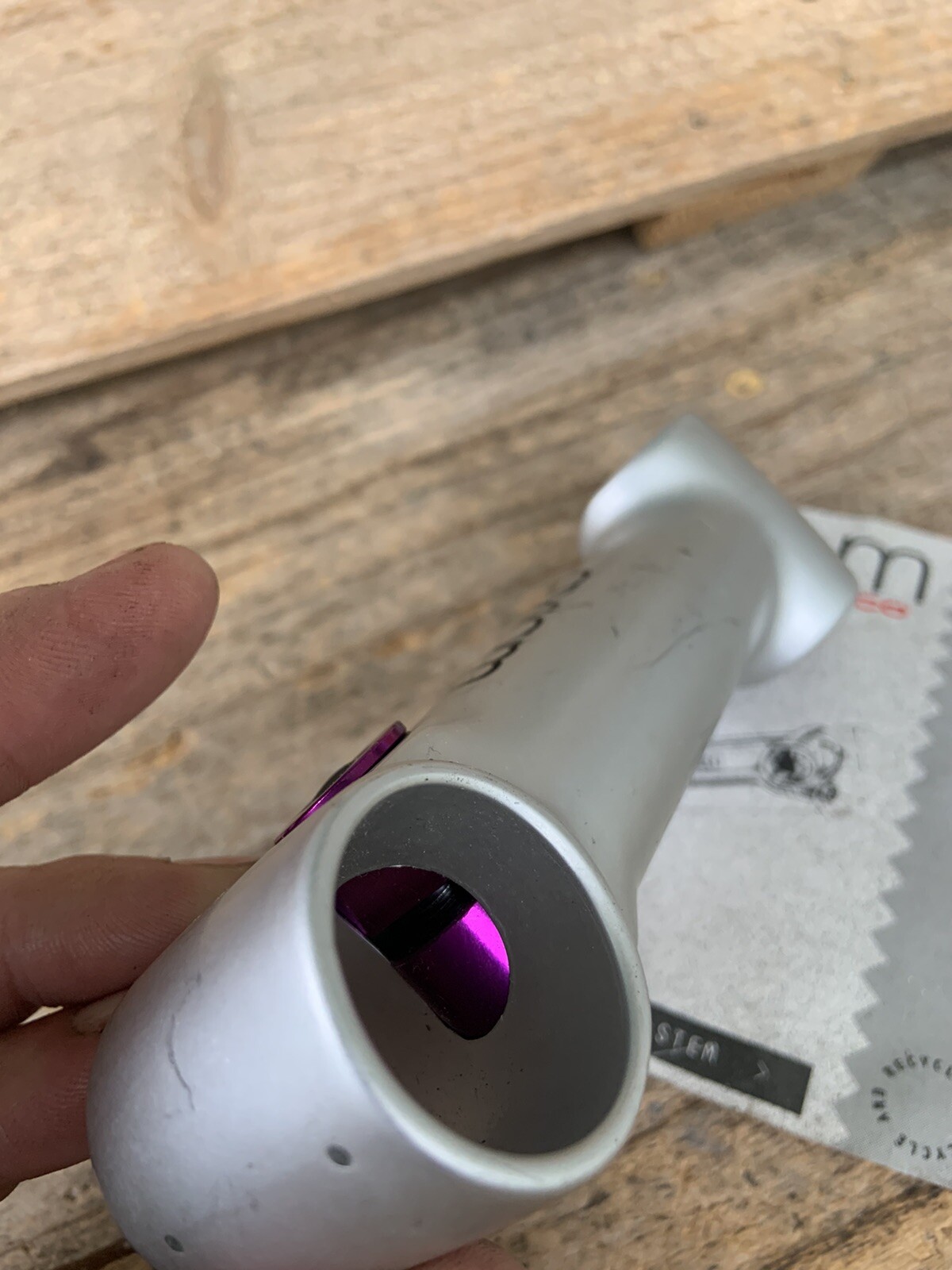 NOS 115mm Norco Axiom Alloy Silver N Purple Threadless MTB Stem- 25.4 Bar 1 1/8