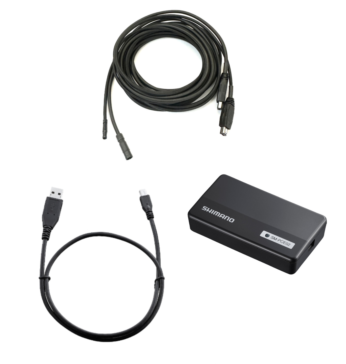 NEW SHIMANO DI2 SM-PCE02 PC LINKAGE DEVICE W/SD300 & SD50 SETTING CABLE